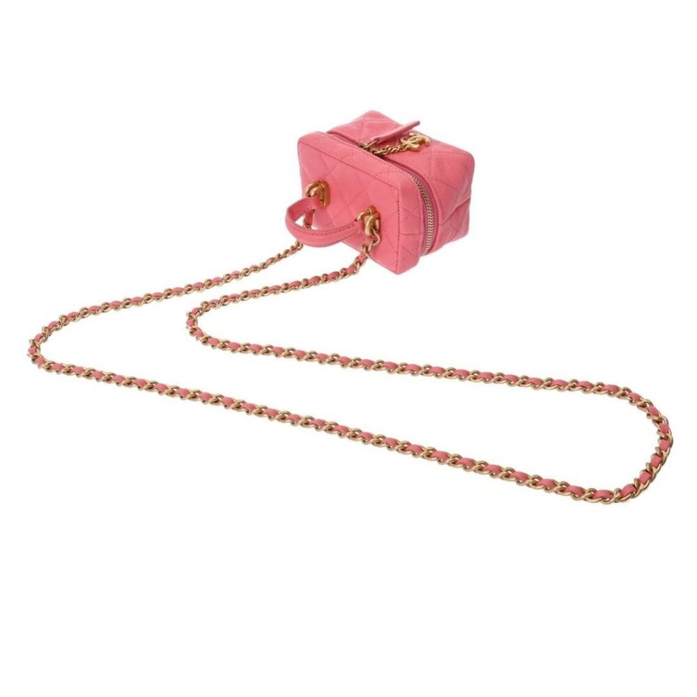CHANEL Lambskin Quilted Mini Top Handle Rectangular Flap Bag Pink - Picture 6 of 11